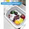 decdeal-Multifunctional folding cutting board travel portable bowl drain basket sink folding cup sink folding ice bucket gray