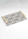 Lowha Decorative Acrylic Serving Tray With Gold Metal Handles And Multi Size Cycles Dots Design 20x30 cm