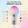 Smart Light WiFi Color Changing LED Bulb A60 E26 9W 800LM Multicolor Light Bulbs with Tuya App No Hub Required