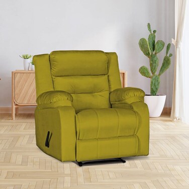 إن هاوس كرسي استرخاء ثابت منجد بالمخمل - ذهبي - NZ30