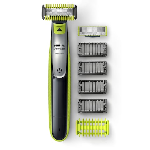 Buy Philips Norelco OneBlade Face + Body Hybrid Electric Trimmer and Shaver (QP2630/70) - Black/Green/Silver in UAE