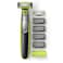 Philips Norelco OneBlade Face + Body Hybrid Electric Trimmer and Shaver (QP2630/70) - Black/Green/Silver