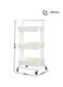 Roman Gifts عربة تخزين متعددة الاستخدامات مكونة من 3 طبقات ومزودة بمقابض وعجلتين قابلتين للقفل أبيض 86x42x30سنتيمتر