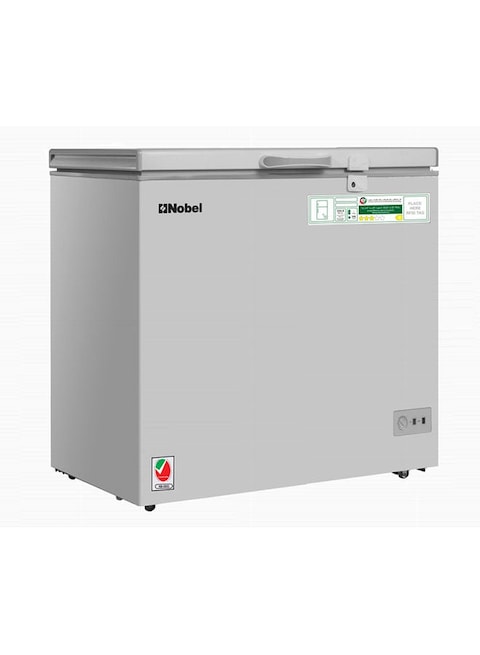 Nobel 150 L Gross / 141 L Net Capacity Single Door Freezer, Gas R600A, Lock And Key, 3 Star Rating, Adjustable Thermostat, Outer condenser NCF171RH Silver