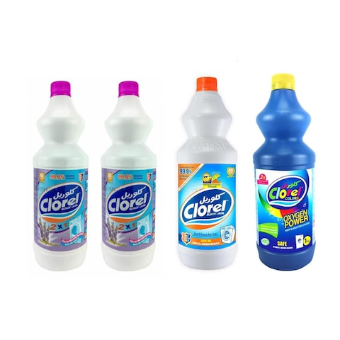 Clorel Liquid Bleach Pack For White And Colors - 4 Pieces