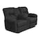 American Polo Linen Double Cinematic Recliner Chair With Cups Holder - Dark Grey - American Polo