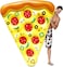 HEXAR&reg; Inflatable Pool Float Water Floating Hammock Swimming Pool Beach Floats Swimming Party Toy Summer Pool Raft Big Swimming Floating Bed/Air Mattress Swimming Float - PIZZA