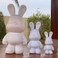 HUGE XXL 53CM COOL BUNNY PIGGY BANK BEARBRICK POURING PAINT SET DUBAI DRIP ART COLORS:  White, Light-Pink, Light-Blue, Dark-Purple, Gold, Blue-Green