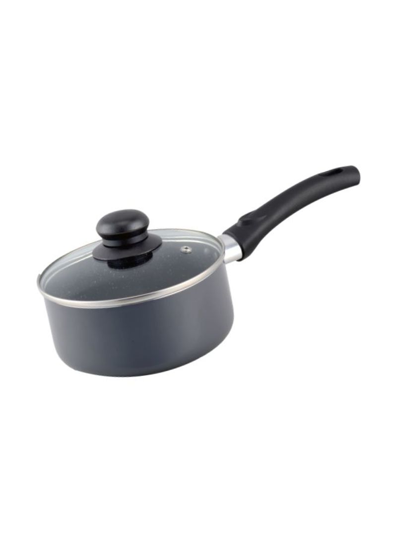 Delcasa Non-Stick Aluminium Saucepan With Lid Grey/Black 18centimeter