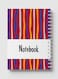 Lowha Spiral Notebook With 60 Sheets And Hard Paper Covers With Colorful Striped Design, For Jotting Notes And Reminders, For Work, University, School