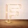 Golden Letter F Glowing with LED Lights 25cm