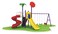 Rbwtoys Outdoor Play Toys Slide For Kids And Swing For Kids Playground Toys High Quality For Kids Activities Set Model No. RW-12045 Size 530&times;350&times;300cm