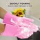 ZALCOON Silicone Dishwashing Gloves Reusable Rubber Cleaning Gloves, Dishwashing Gloves Silicone Glove Brush, Washing Gloves for Kitchen, Housework, Car, Bathroom, Clothes, Pet (Pink)