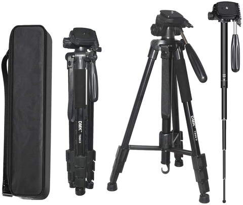 DMK Power Dmk-T800Ii 63.7 Inch Lightweight Aluminum Alloy Travel Portable Camera Video Tripod With Fluid Pan Quick Release Plate Carry Bag For All Video Cameras