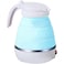 Aiwanto Small Kettle Silicone Travel Foldable Water Heater Jug Collapsible Mini Portable Electric Kettle (Blue)