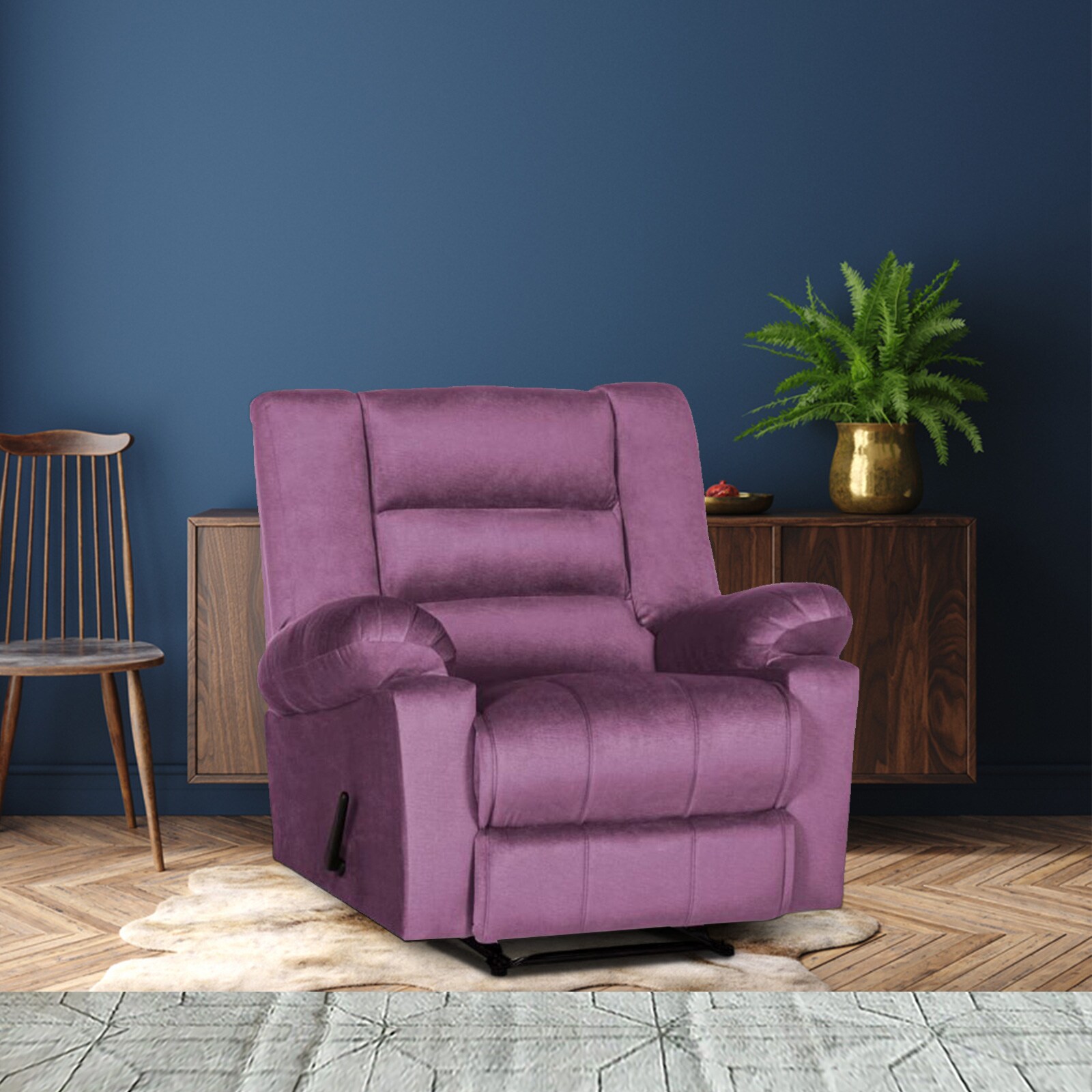 Buy In House Velvet Rocking Recliner Chair - Light Purple - Nice 02 ...