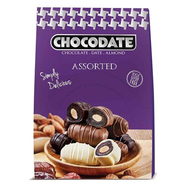 Chocodate Assorted Chocolate Dates With Almonds - 33 Gram