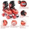 EASY FUTURE Roller Skates Adjustable Size Double Row 4 Wheel Skates Children Skates for Boys And Girls Including Protective Gear Knee Elbow Wrist Red XS (27-30)