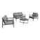 4-Seater Coffee Table Grey Set of 4