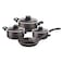Tramontina Paris Texture Aluminium Cookware Set 7 Pieces Black