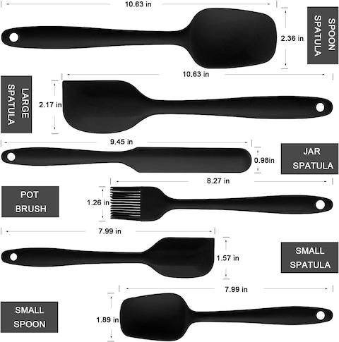 Silicone Spatula Set - 6 Piece Non-Stick Rubber Spatula Set, Heat-Resistant Spatula Kitchen Utensils Set for Cooking, Baking and Mixing