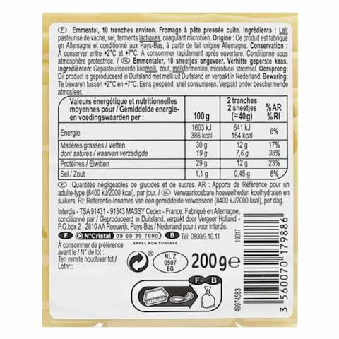 Carrefour Emmental Slices Cheese 200G