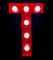 LED Marquee Letter Light Sign Wooden Red (T) 25cm