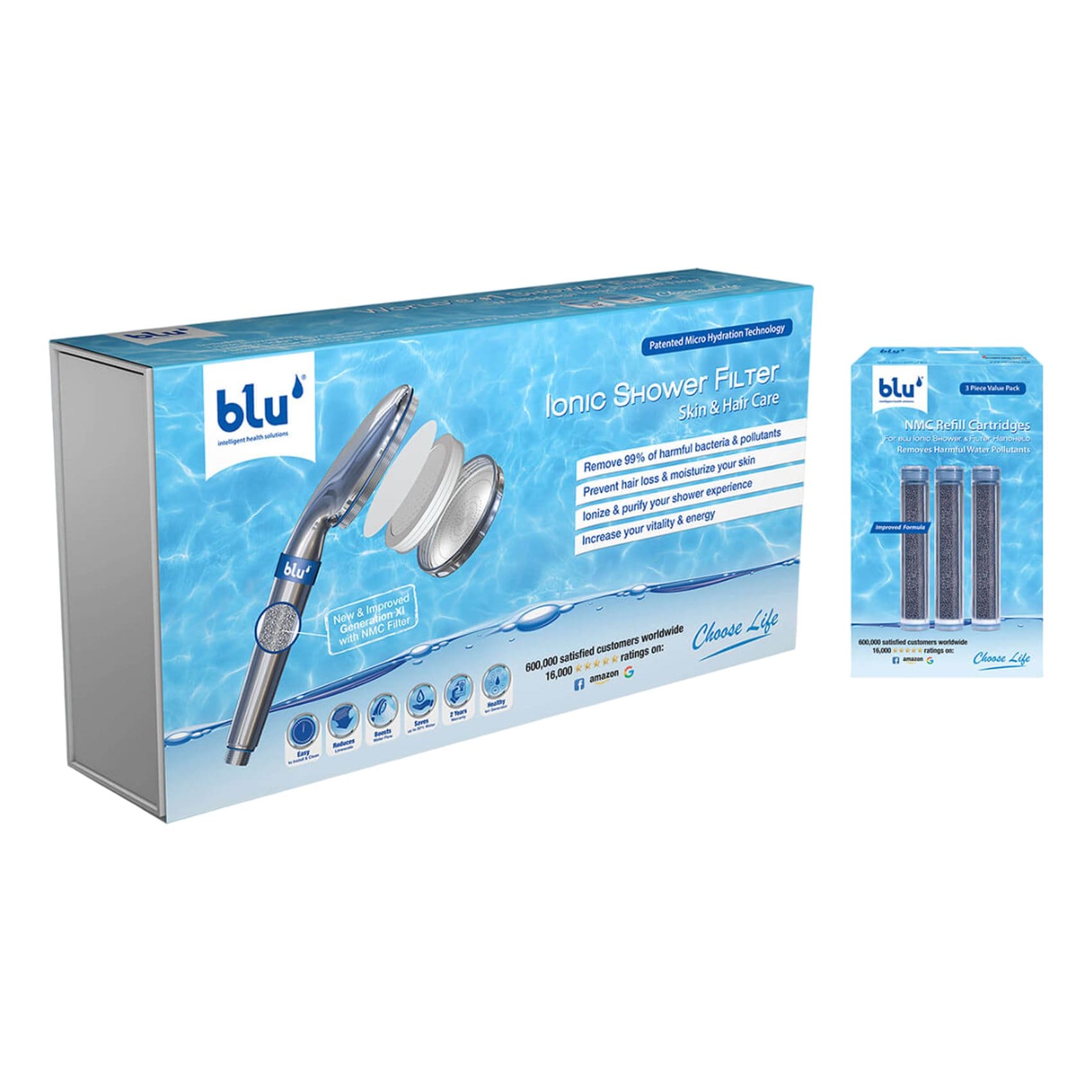 Buy Blu Iconic Shower Filter Kit and NMC Refill Iconic Shower and ...