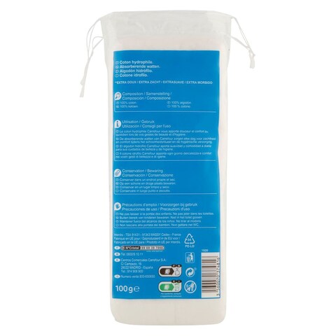 Carrefour Classic Precut Cleansing Cotton White 100g