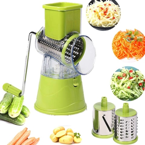 Generic Spiralizer Vegetable Slicer, Spiral Slicer, Manual Vegetable Mandoline Slicer, Round Vegetable Chopper Grinder, Carrot Shredder Nut Chopper, With 3-Blades