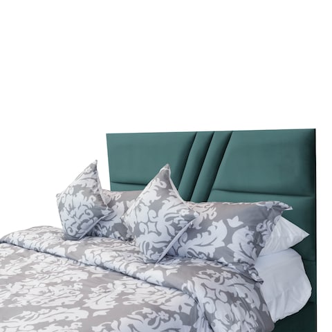 إن هاوس غرناطة هيكل سرير منجد بالمخمل - نفر ونص - 200×140 سم - تركواز
