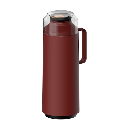 Tramontina Exata Red Polypropylene Thermal Beverage Dispenser with 1 L Glass Liner