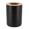 Black Waste Bin With Bamboo Lid