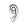 The Party Popper - 40 INCH Silver COLOR NUMBER BALLOONS (NUMBER 9)