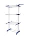 Generic - Three Layer Clothes Rack Hanger With Wheels White/Blue Medium