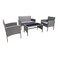 Coffee Wicker Outdoor Set 4PCS