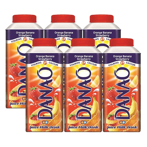 Danao Juice Milk Drink Orange And Banana And Strawberry Flavor 180 Ml 6 Pieces