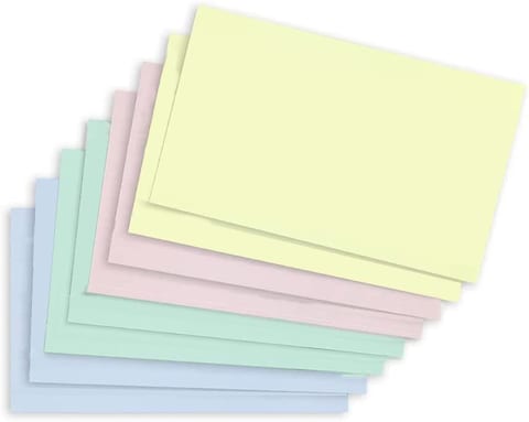 Blank Flash Cards 100 Pack Plain Colored Index Cards for Business, Office School Learning Revision Record Cards, 4&rdquo; x 6&rdquo;, 240GSM