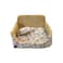 Coco Kindi Peach Color Paw Printed Bb Fur Dog Bed - 50x40x35cm