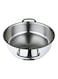 Serenk Stainless Steel 2.64 Quarts Modernist Saute Pan With Encapsulated Bottom And Induction Cookware Silver 24cm