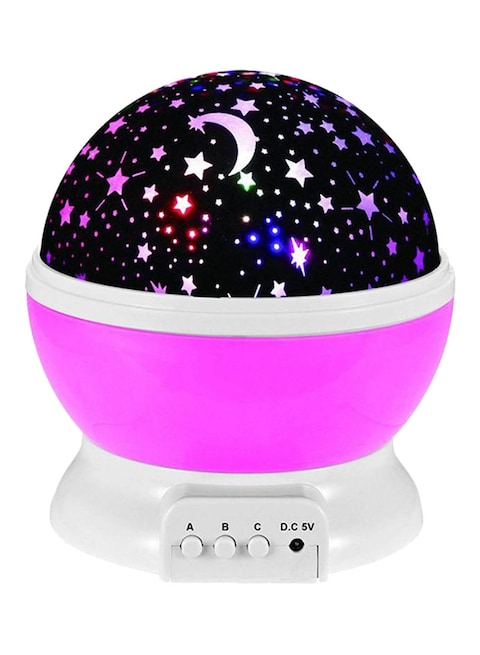 Generic Star And Moon Rotating Projector Night Lamp Black/White/Purple 13X13X14.5Centimeter