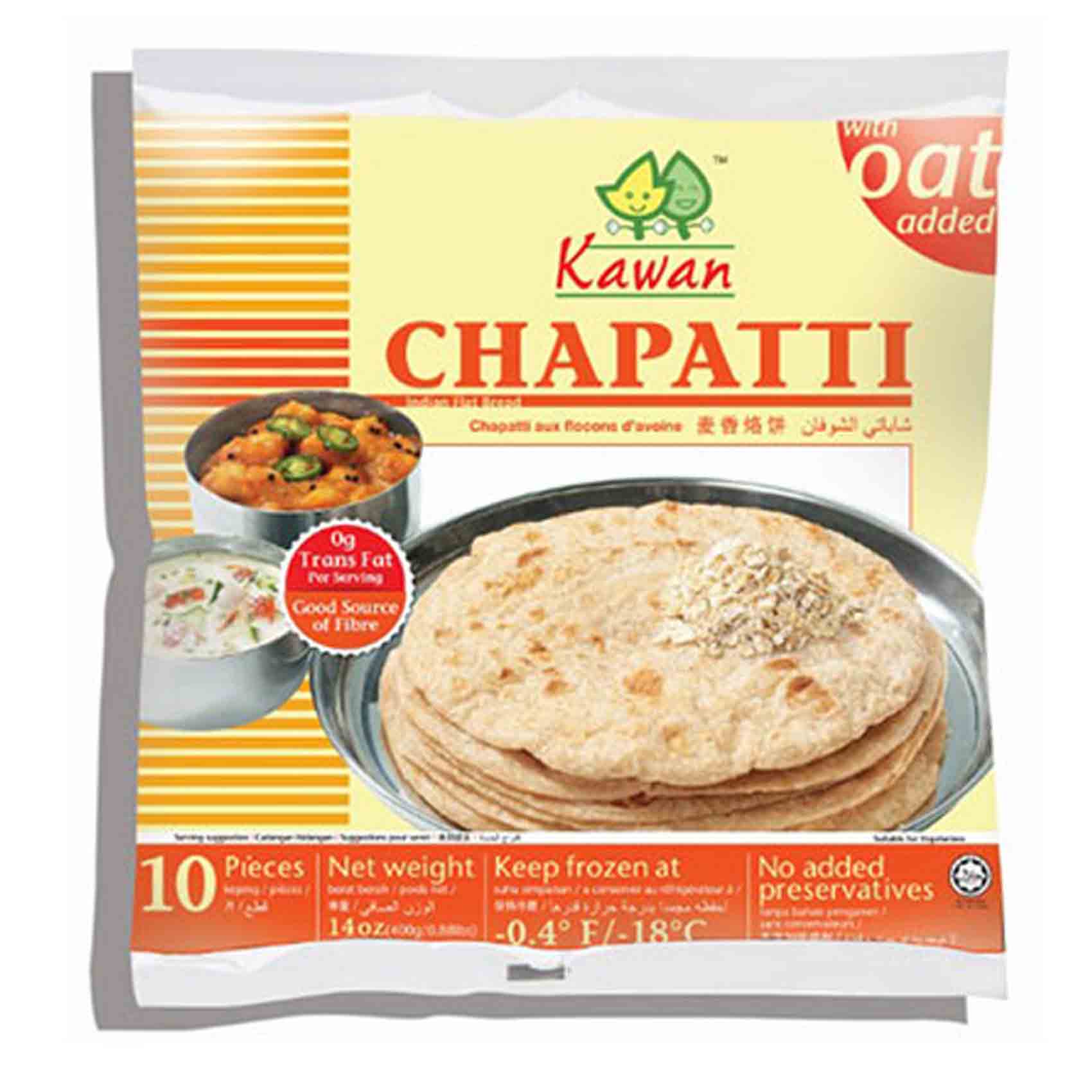 Kawan Frozen Chapatis With Oat 400g