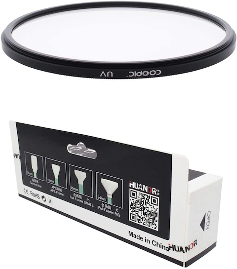 Coopic 55mm Uv Lens Protective Filter With 8Pcs Huanor Hn7 24mm Dry &amp; Wet Professional Ccd/cmos Swab Camera Sensor Cleaner For All Cameras