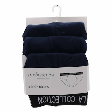 La Collection Solid Pattern Briefs For Men S 3 Pieces Navy
