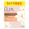 Lux Soap Radiant Skin Velvet Jasmine Flower, Jasmine And Almond Oil 120g x5 +1