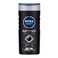 NIVEA MEN 3in1 Shower Gel Body Wash, Active Clean Charcoal Woody Scent, 250ml