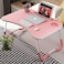 Nar Foldable Laptop Table Tray Portable Lap Desk Notebook Stand With Ipad Holder Cup Slot For Indoor Outdoor Camping Study Eating Reading Watch Movies On Couch Sofa Floor (Pink) Xjc
