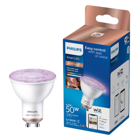 Philips GU10 B22 RGB Wiz Connected WiFi + Bluetooth LED Smart Bulb 4.7W