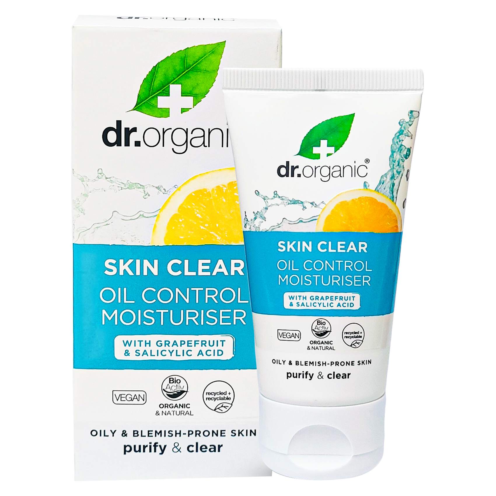 Dr.Organic Skin Clear Oil Control Moisturiser With Grapefruit And Salicylic Acid 50ml