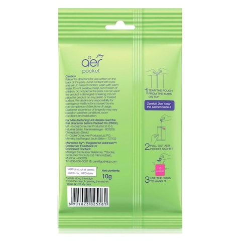 Godrej Aer Germ Protection Power Pocket Bathroom Freshener Lavender Bloom 10g